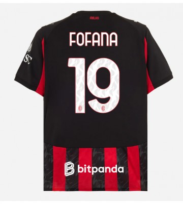 AC Milan Youssouf Fofana #19 Hjemmebanetrøje 2025-26 Kortærmet